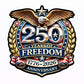 Celebrate USA's 250th Anniversary Freedom Decal with Black Trim- Premium Vinyl Sticker for Windows, Bumpers, Vehicles, Motorcycles, Glass, Laptops - Made in USA by ProSticker Model 2029