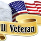 ProSticker 960 (One) 3" X 6" American Pride Series WWII Veteran Bald Eagle Decal Sticker