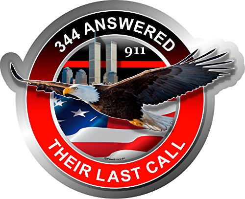ProSticker 207 (One) 4" Patriot Series 344 Answered Their Last Call Thin Red Line Eagle Support Decal Sticker