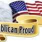 ProSticker 952 (One) 3" X 6" American Pride Series Republican Proud Bald Eagle Decal Sticker