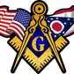 ProSticker 070 (One) 3" X 5" Masonic Series American & Ohio Flags Compass Square Decal Sticker