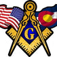 ProSticker 041 (One) 3" X 5" Masonic Series American & Colorado Flags Compass Square Decal Sticker