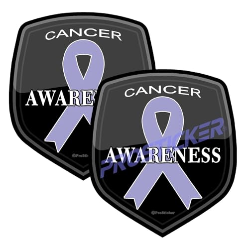Cancer Awareness Ribbon Decal (One) 3" 2 Pack ProSticker 2500 2PK