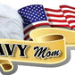 ProSticker 933 (One) 3" X 6" American Pride Series Navy Mom Bald Eagle Decal Sticker