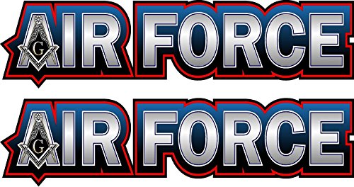 ProSticker 096.6L (Two) 1.5" X 6" Masonic Series Air Force Freemason Compass Square Decal Sticker