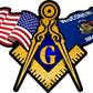 ProSticker 084 (One) 3" X 5" Masonic Series American & Wisconsin Flags Compass Square Decal Sticker