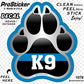 ProSticker 1078V Patriot Series K-9" Paw Thin Blue Line Support Decal Sticker
