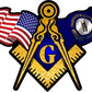 ProSticker 052 (One) 3" X 5" Masonic Series American & Kentucky Flags Compass Square Decal Sticker