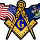 ProSticker 054 (One) 3" X 5" Masonic Series American & Maine Flags Compass Square Decal Sticker