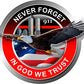 ProSticker 204 (One) 4" Patriot Series Never Forget 911, in God We Trust Thin Red Line Eagle Support Decal Sticker