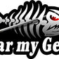 ProSticker 1522 (One) 3.5" X 7" Fishing Art Series Fear My Gear Skeleton Arrow Decals Sticker
