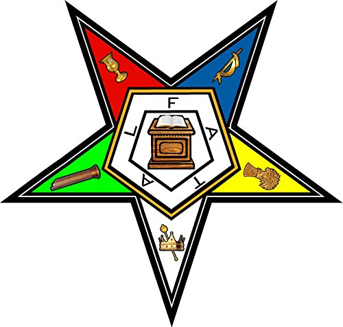 ProSticker 111 (One) 5" Masonic Series Order of the Eastern Star Down Compass Square Decal Sticker