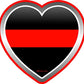 ProSticker 203 (One) 4" Patriot Series Heart Red Line Support Decal Sticker