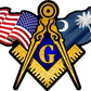 ProSticker 075 (One) 3" X 5" Masonic Series American & South Carolina Flag Compass Square Decal Sticker
