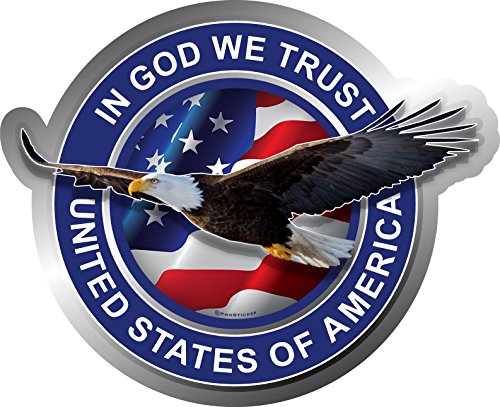 ProSticker 1088 (One) 4" Military Series in God We Trust United States of America Eagle Decal Sticker