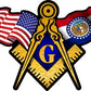 ProSticker 060 (One) 3" X 5" Masonic Series American & Missouri Flags Compass Square Decal Sticker