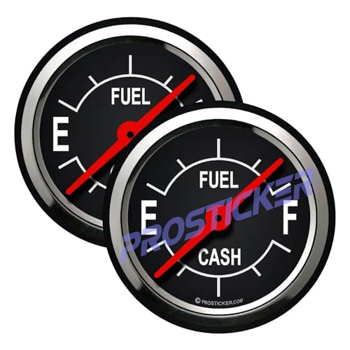 Chrome Fuel Cash Gauge Rat Rod Decal (One) 3" 2 Pack ProSticker 707 2PK