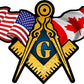 ProSticker 087 (One) 3" X 5" Masonic Series American & Canadian Flag Decals Sticker