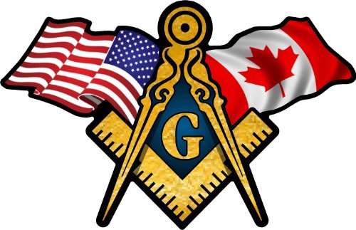 ProSticker 087 (One) 3" X 5" Masonic Series American & Canadian Flag Decals Sticker
