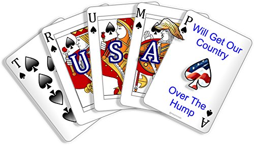 ProSticker 1109 (One) 4" x 7" Patriot Series Trump, Will Get Our Country Over The Hump Royal Flush Decal