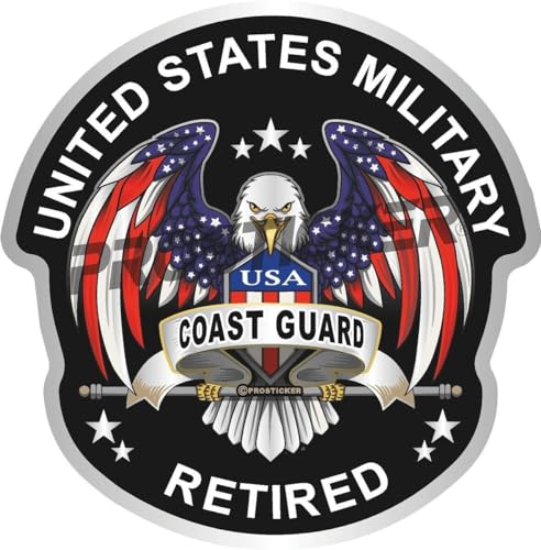 Coast Guard Retired Decal USA Flag Eagle Military ProSticker 279