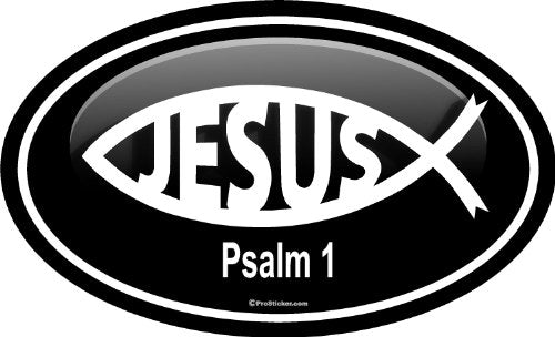 ProSticker 2212 (One) 3" X 5" Euro Oval Series Jesus Psalm 1" Decal Sticker