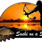 ProSticker 1533 (One) 4" X 6" Fishing Art Series Sushi on a Stick Arrow Decals Sticker