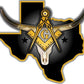 ProSticker 026 (One) 4"x 4.5" Masonic Series Freemason Compass Square Texas Decal Sticker