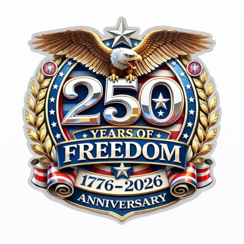 Celebrate USA's 250th Anniversary Freedom Color Decal with Trim - Premium Vinyl Sticker for Windows, Bumpers, Vehicles, Motorcycles, Glass, Laptops - Made in USA by ProSticker Model 2030