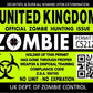 ProSticker 1210 (Two Pack) 3"x 4" Zombie Series United Kingdom Hunting License Permit Decal Sticker