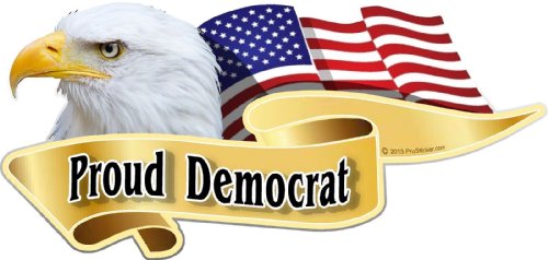 ProSticker 993 (One) 3" X 6" American Pride Series Proud Democrat Bald Eagle Decal Sticker