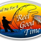 ProSticker 1510 (One) 3" X 5" Fishing Art Series Fly Rod Call Me for a Reel Good Time Decal Sticker