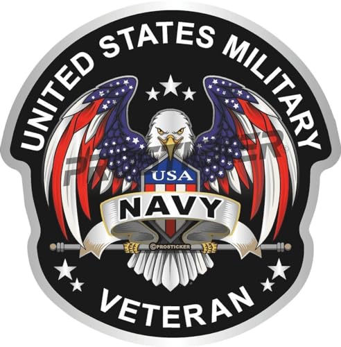 Navy Veteran USA Flag Eagle Military ProSticker 285