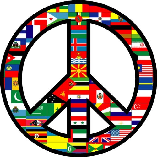 ProSticker 2115 (One) 4" Harmony Series World Peace Flags Decal Sticker