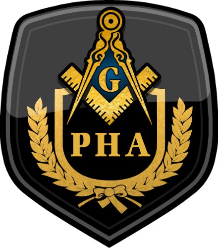 ProSticker 105 (One) 4" Masonic Series "PHA" Freemason Compass Shield Decal Sticker