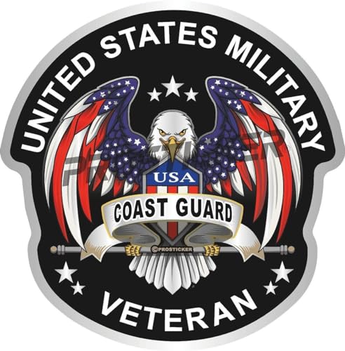 Coast Guard Veteran Decal USA Flag Eagle Military ProSticker 283