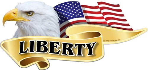 ProSticker 989 (One) 3" X 6" American Pride Series Liberty Bald Eagle Decal Sticker
