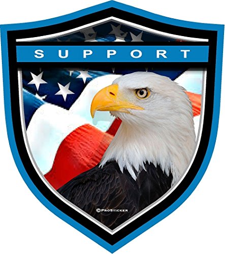 ProSticker 1085 (One) 4" Patriot Series Support Eagle Thin Blue Line Decal Sticker