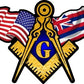 ProSticker 046 (One) 3" X 5" Masonic Series American & Hawaii Flags Compass Square Decal Sticker