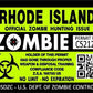 ProSticker 1249 (Two Pack) 3"x 4" Zombie Series Rhode Island Hunting License Permit Decal Sticker