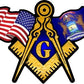 ProSticker 057 (One) 3" X 5" Masonic Series American & Michigan Flags Compass Square Decal Sticker