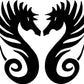 ProSticker 1505 (Two, a Right and a Left Facing) 4" Fishing Art Series Seahorse Decals Sticker