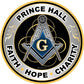 ProSticker 092V (One) Masonic Series Prince Hall, Faith, Hope, Charity Compass Decal Sticker
