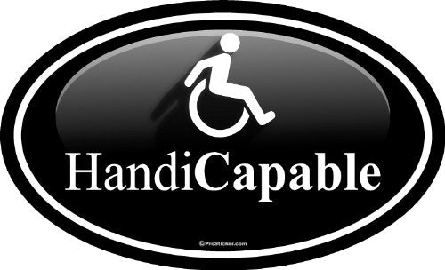ProSticker 2200 (One) 3" X 5" Euro Oval Series Handicapable Decal Sticker