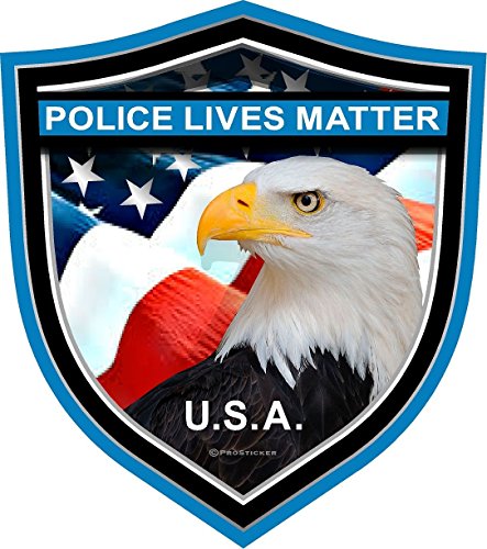 ProSticker 1103 (One) 4" Patriot Series Police Lives Matter USA Eagle Shield Thin Blue Line Decal Sticker