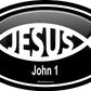 ProSticker 2221 (One) 3" X 5" Euro Oval Series Jesus John 1" Decal Sticker