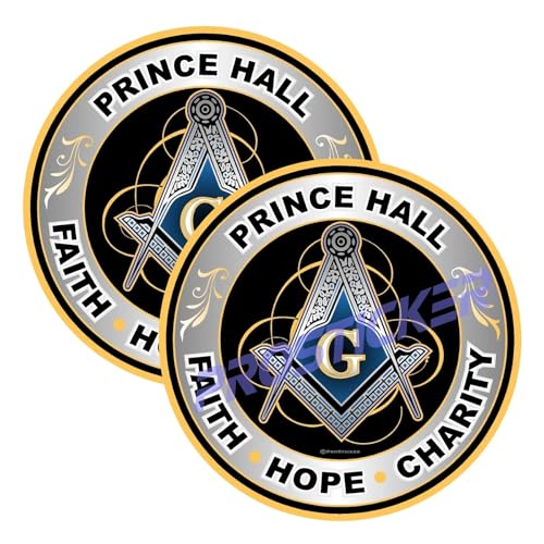 Prince Hall Faith Hope Charity Decal Mason (One) 3" 2 Pack ProSticker 092 2PK