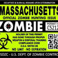 ProSticker 1231 (Two Pack) 3"x 4" Zombie Series Massachusetts Hunting License Permit Decal Sticker
