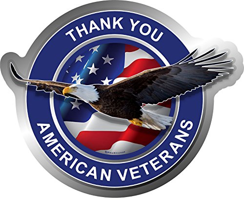 ProSticker 1092 (One) 4" Military Series Thank You American Veterans Eagle Decal Sticker