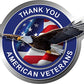 ProSticker 1092V (One) Patriot Series Thank You American Veterans Eagle Thin Blue Line Decal Sticker